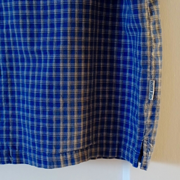Raider Jean CO Mens Short Sleeve Blue Plaid Shirt Size XL - Picture 7 of 10